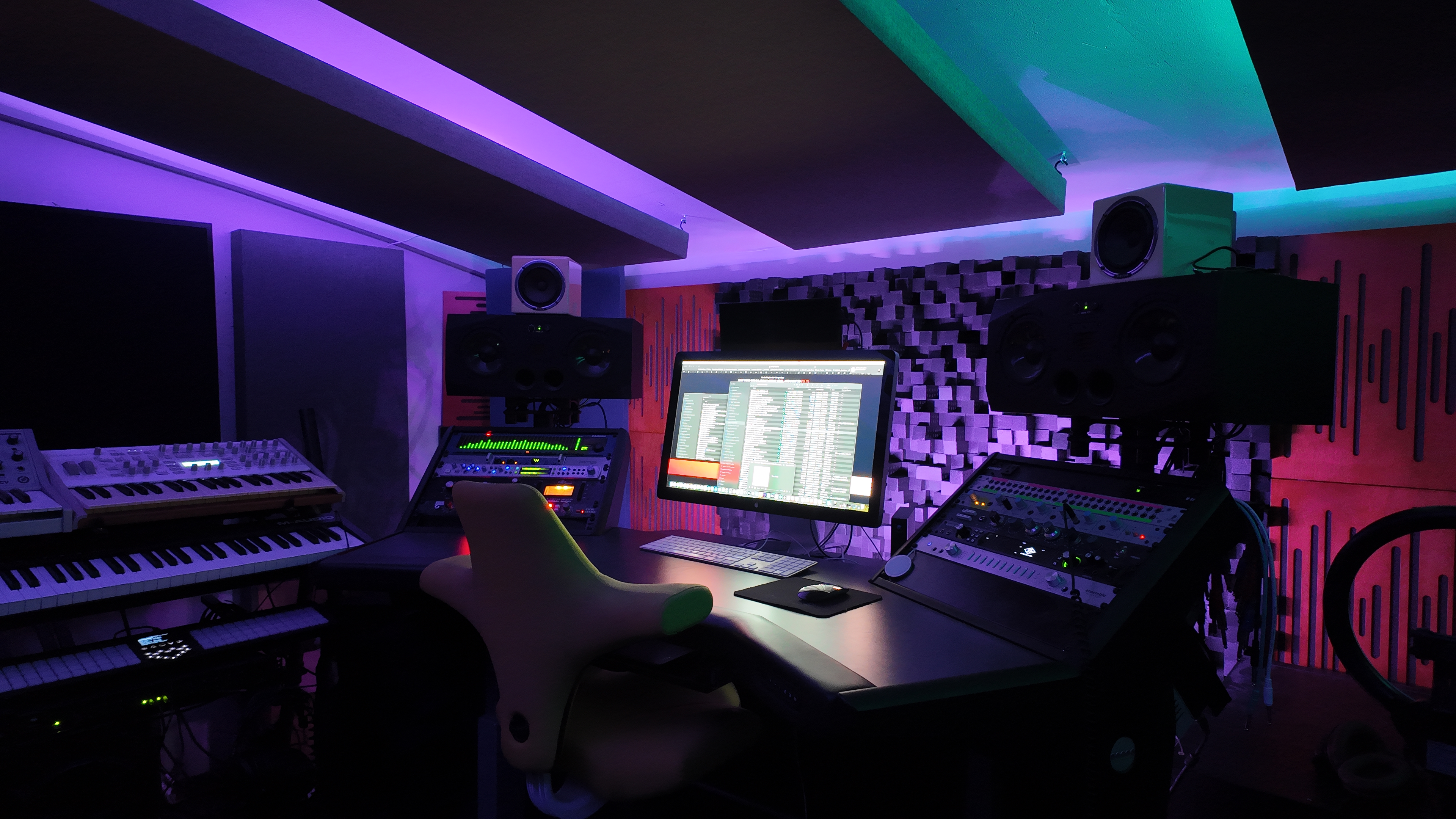 WasteLand Studios main control room with mixing desk and monitors