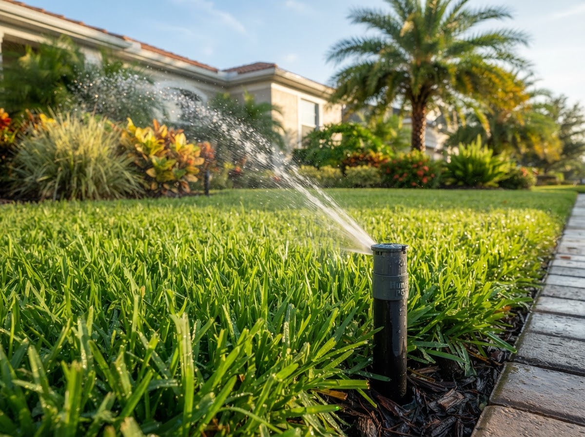 Precision smart irrigation system watering lawn and garden