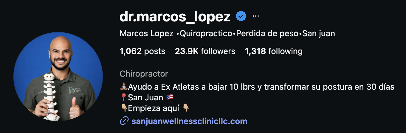 Dr. Marcos López — profile with 23.9K followers