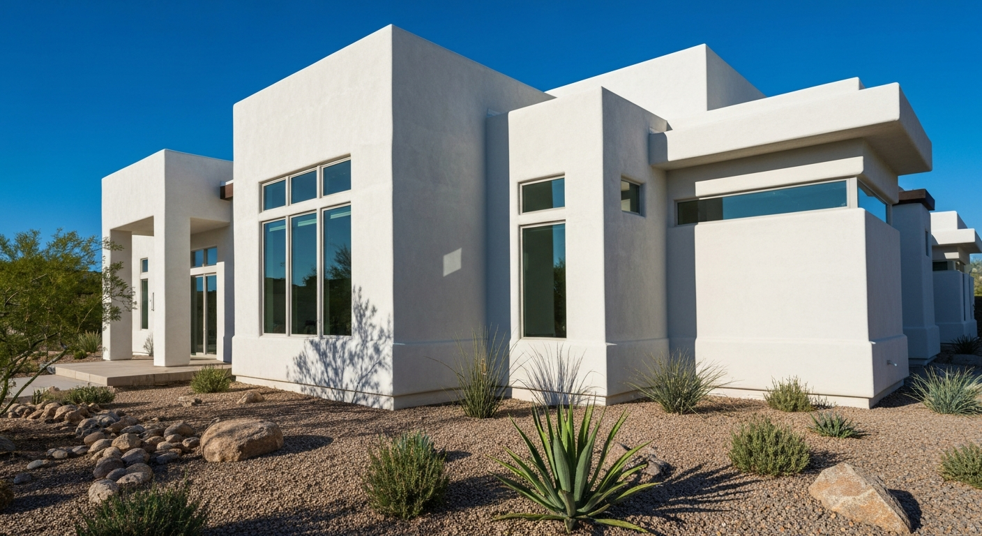 Stucco repair and exterior finishing work on an Arizona home