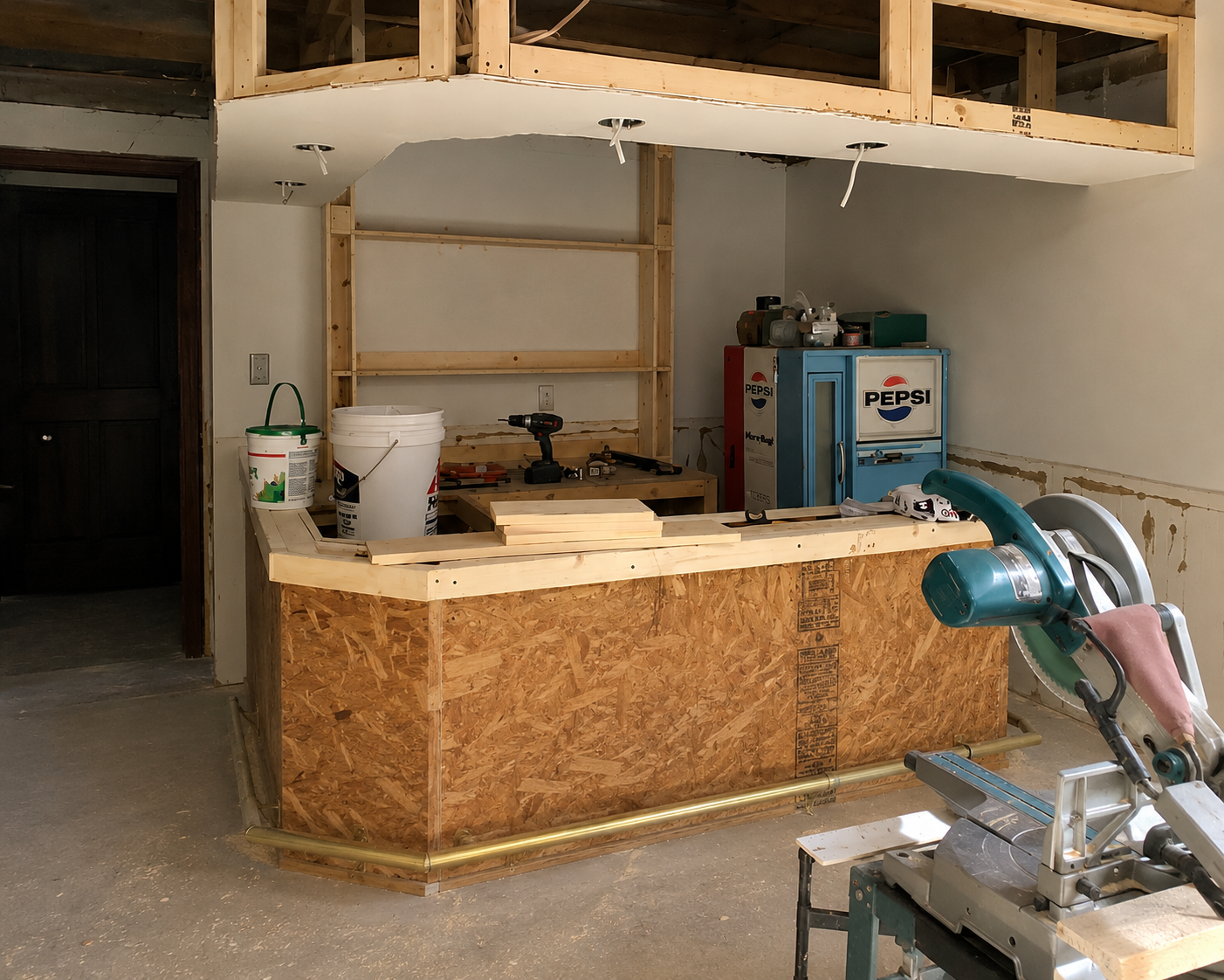 Basement before custom bar installation in Buckeye, AZ