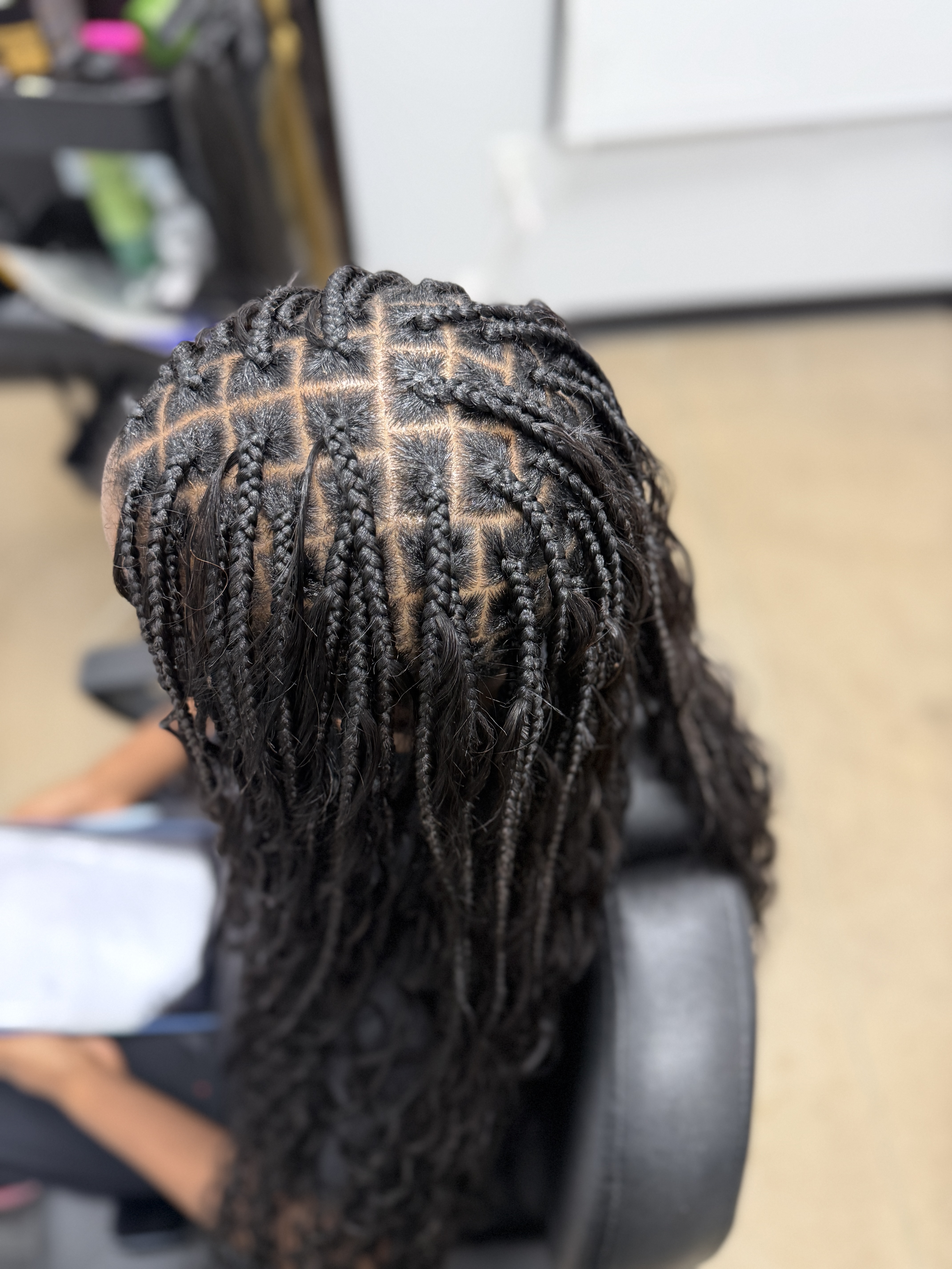 Boho Knotless Braids Small Medium Long Girl Child Honey Bel Hair Fort Worth TX