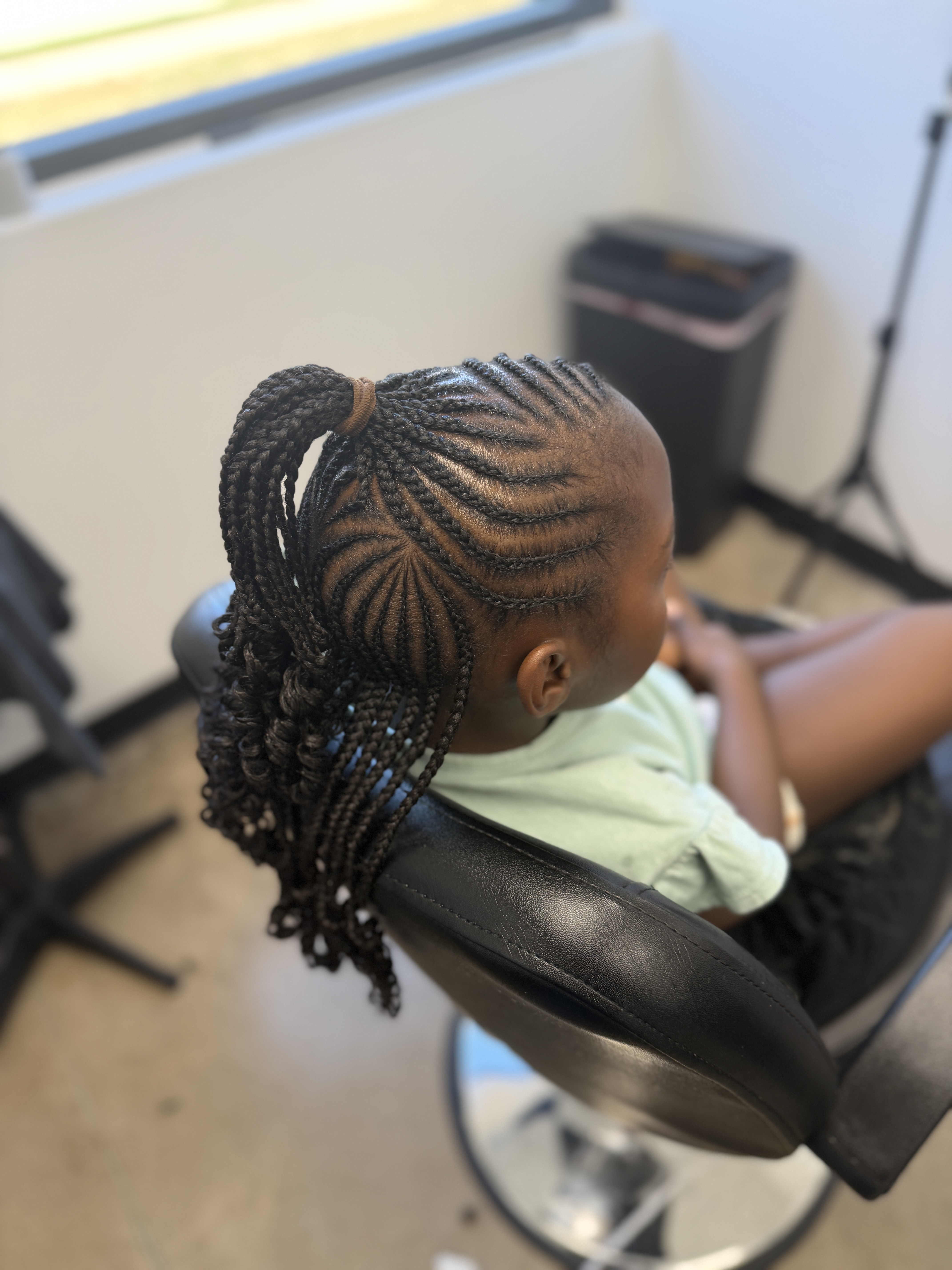 Feed In Cornrows Small Shoulder Length Girl Child Honey Bel Hair Fort Worth TX