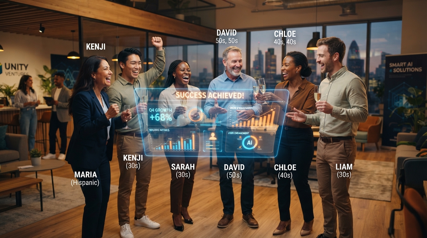 Business owner using AI automation tools successfully