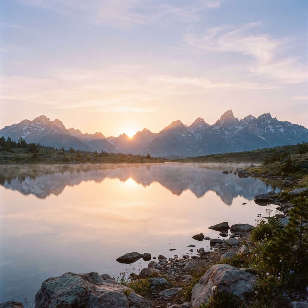 Sunrise over mountains