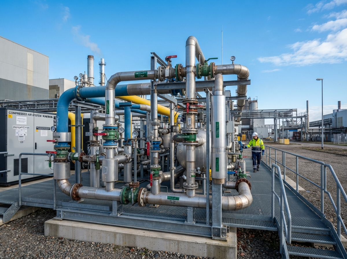 Industrial compressed air and pipe infrastructure
