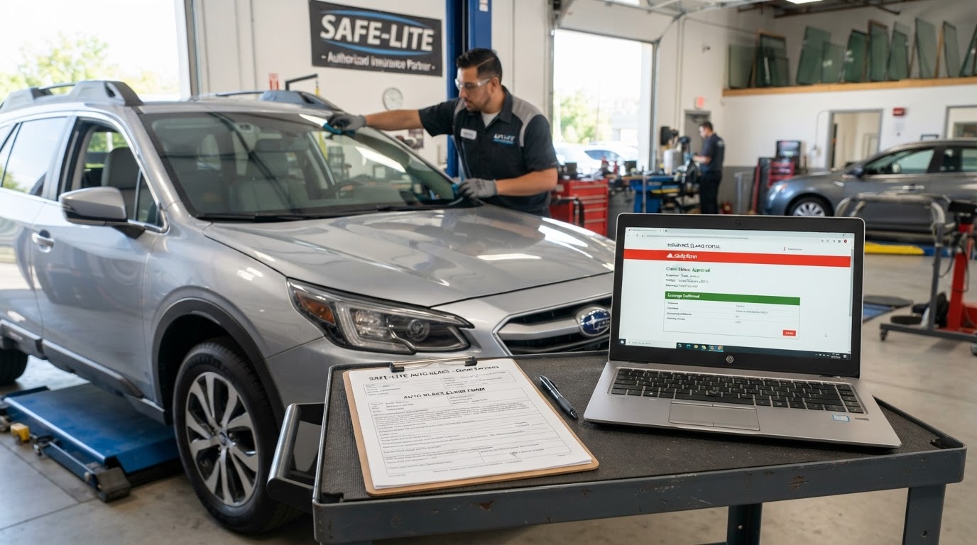 Auto glass insurance claim documentation and direct billing in Irving Texas