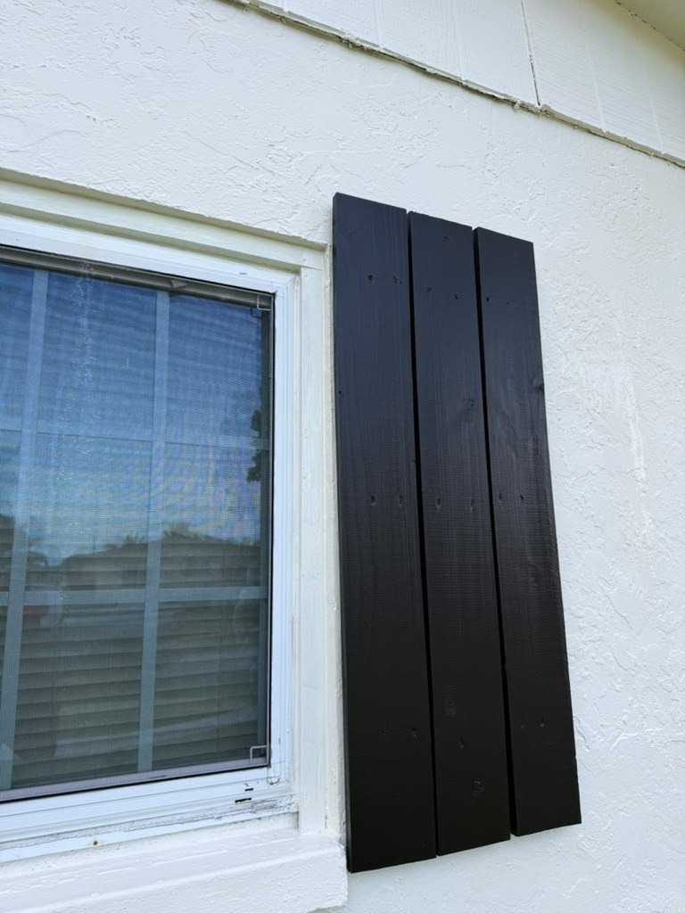Custom Black Shutters project by MVVAC Painting LLC