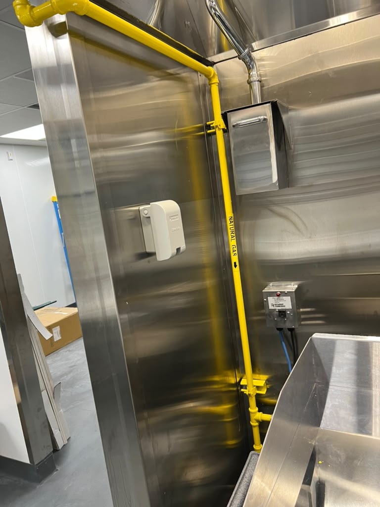 Industrial Kitchen Gas Pipe Painting project by MVVAC Painting LLC