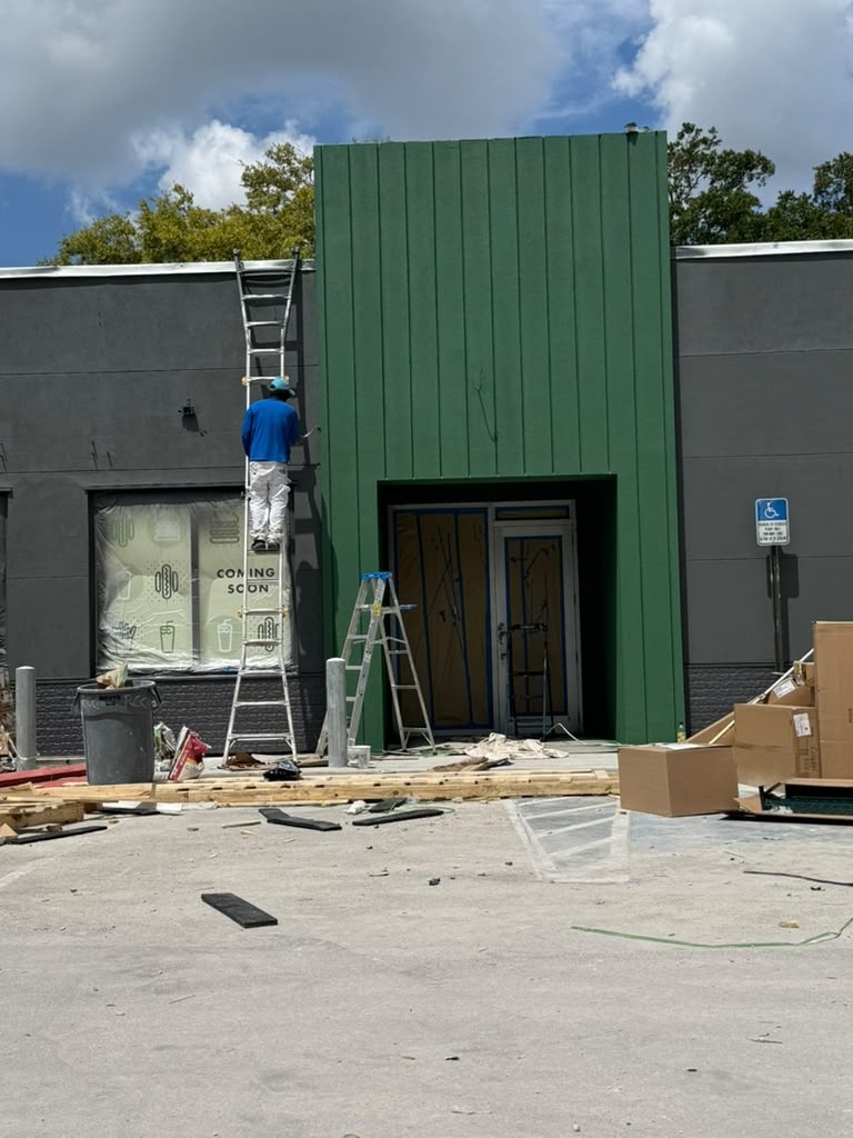 Commercial Building Facade Painted by MVVAC Painting LLC