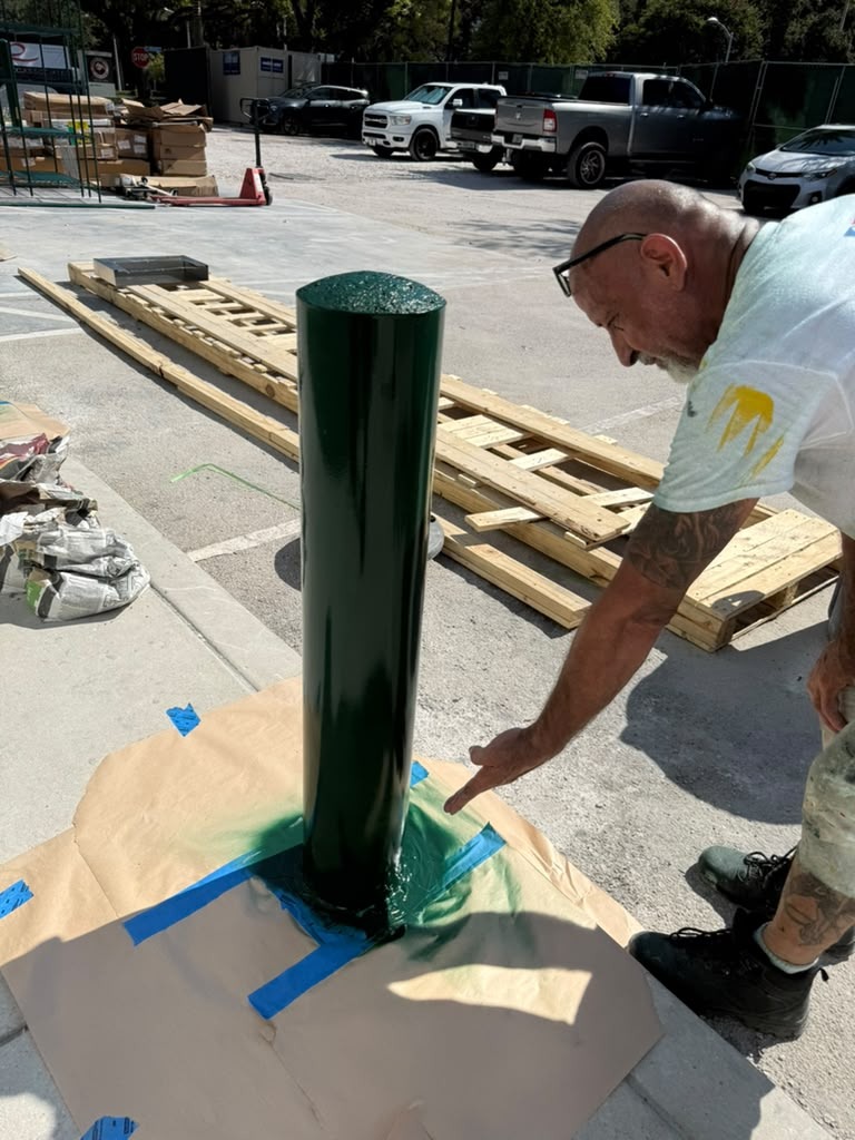 Bollard Paint Application project by MVVAC Painting LLC