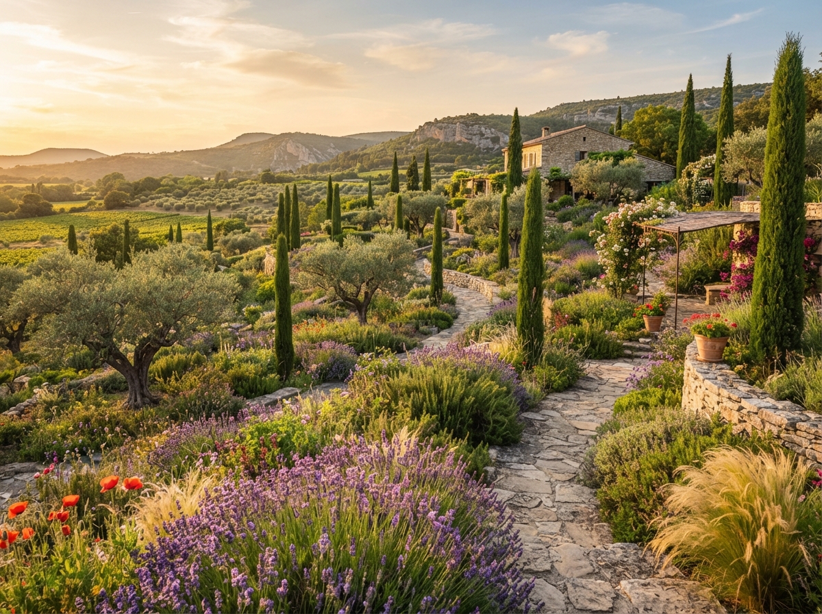 Jardin paysager en Provence conçu et entretenu par un artisan