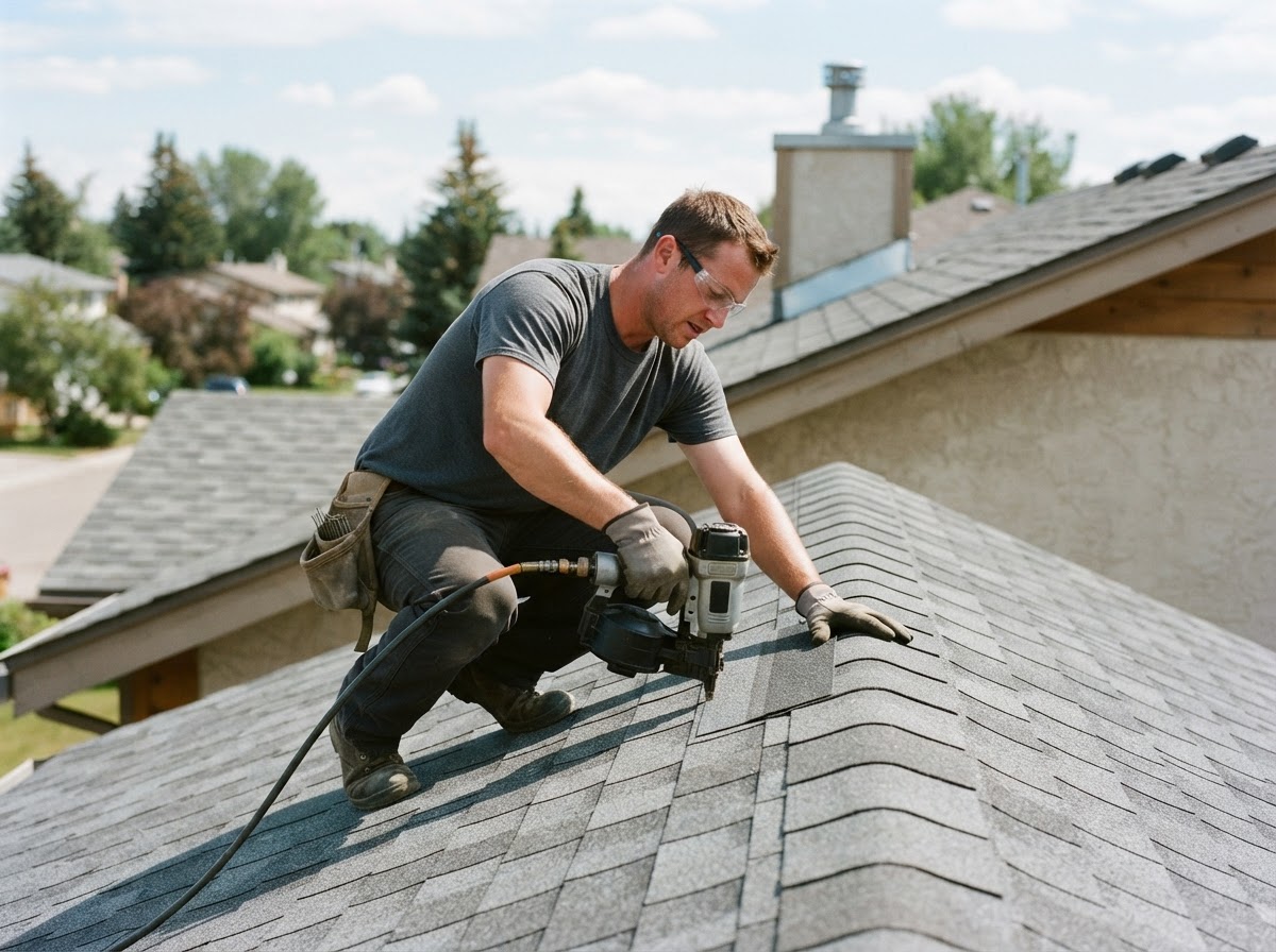 Chalk Line Roofing crew installing a premium roof on a Utah home