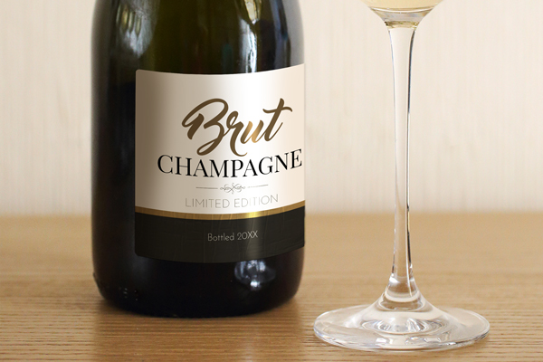 Champagne Bottle Labels for beverage