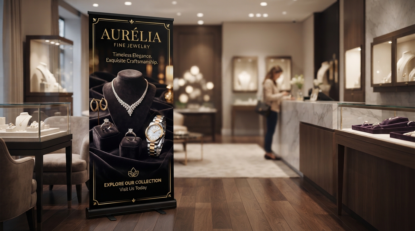 How Jewelry Stores & Retailers Drive Foot Traffic with Retractable Banner Stands in Omaha