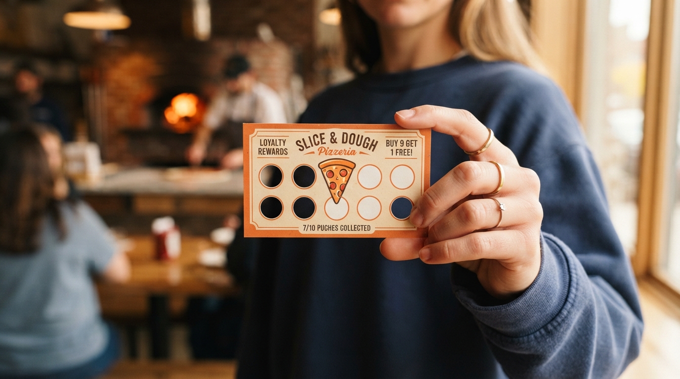 How Omaha Pizzerias Drive Repeat Orders & Customer Loyalty with Custom Punch Cards