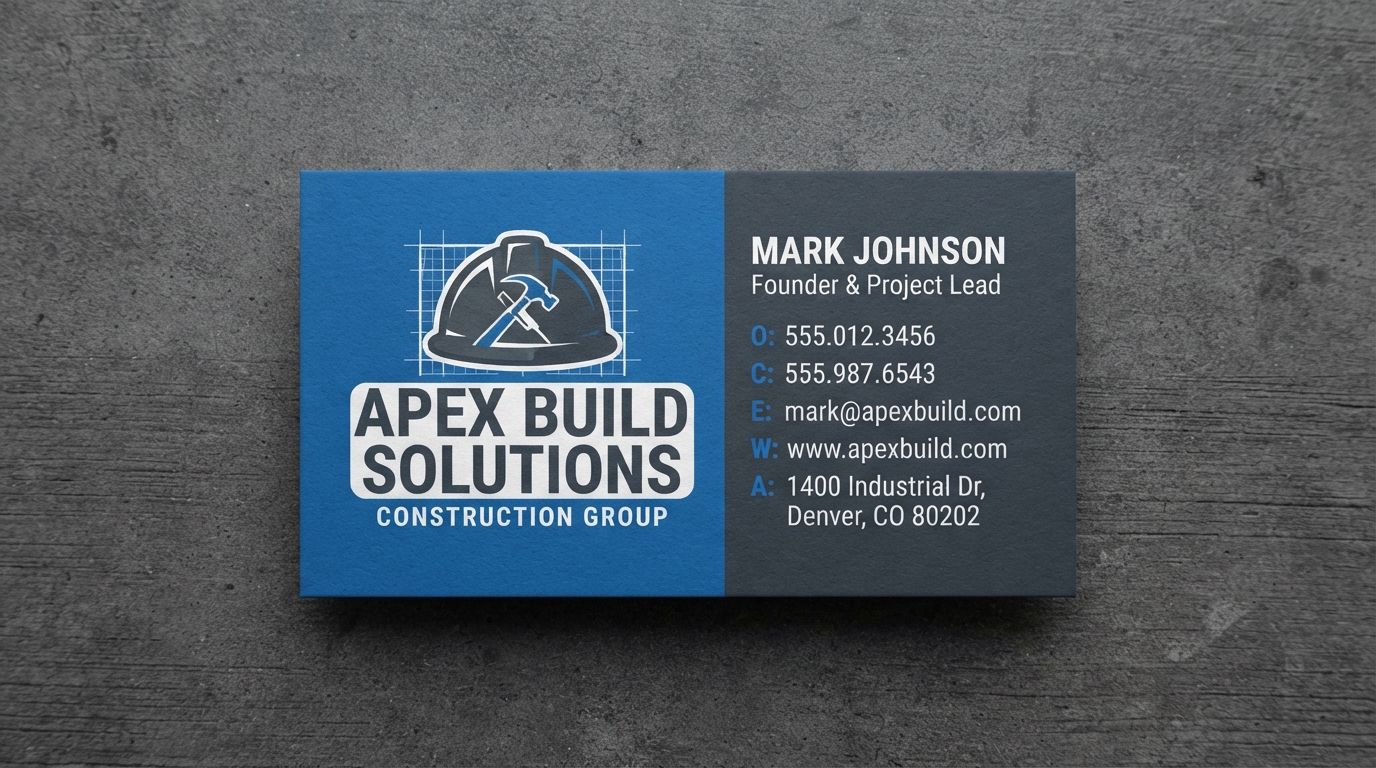 Construction Business Card Templates & Contractor Design Guide in Omaha