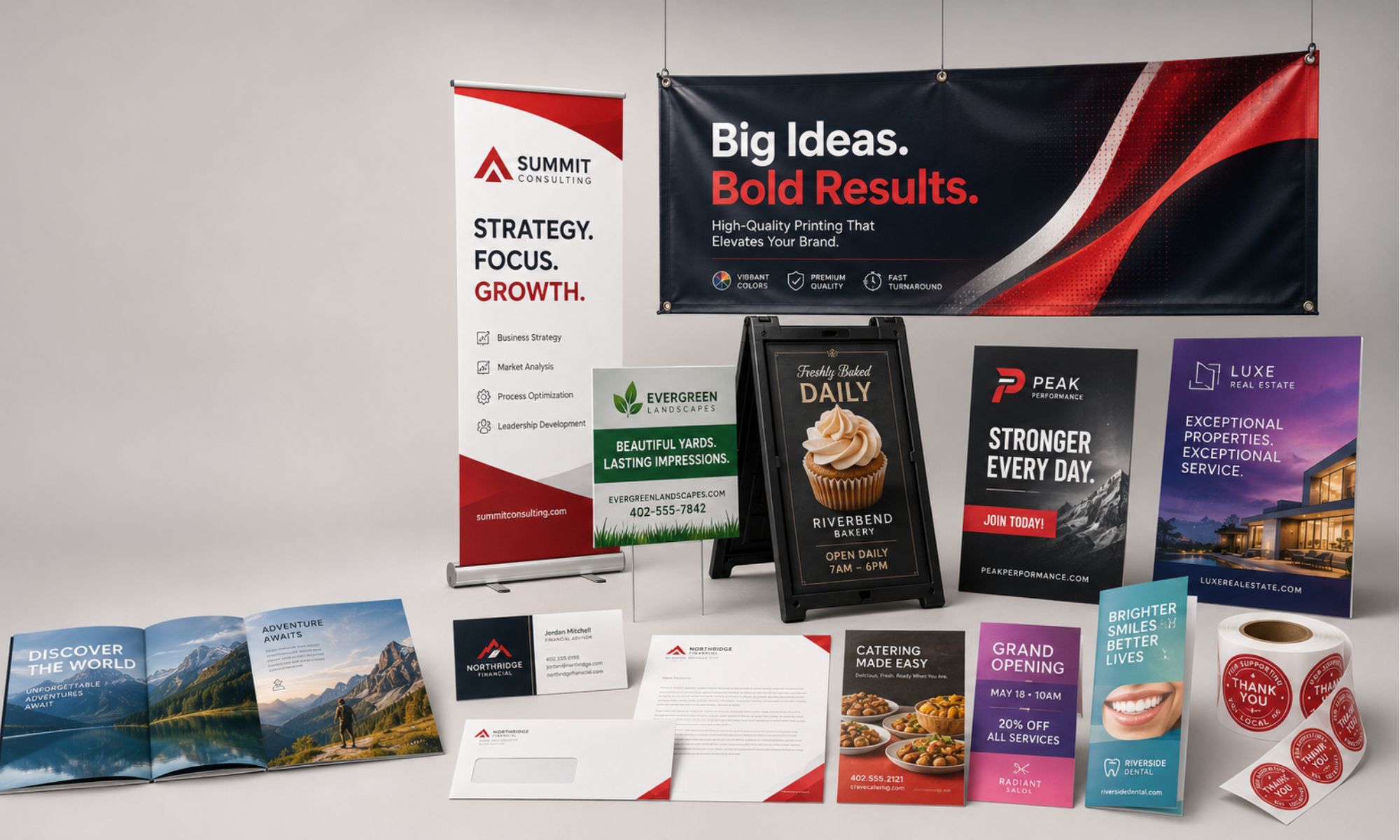 HuskerPrint Business Cards Banners and Signs Display
