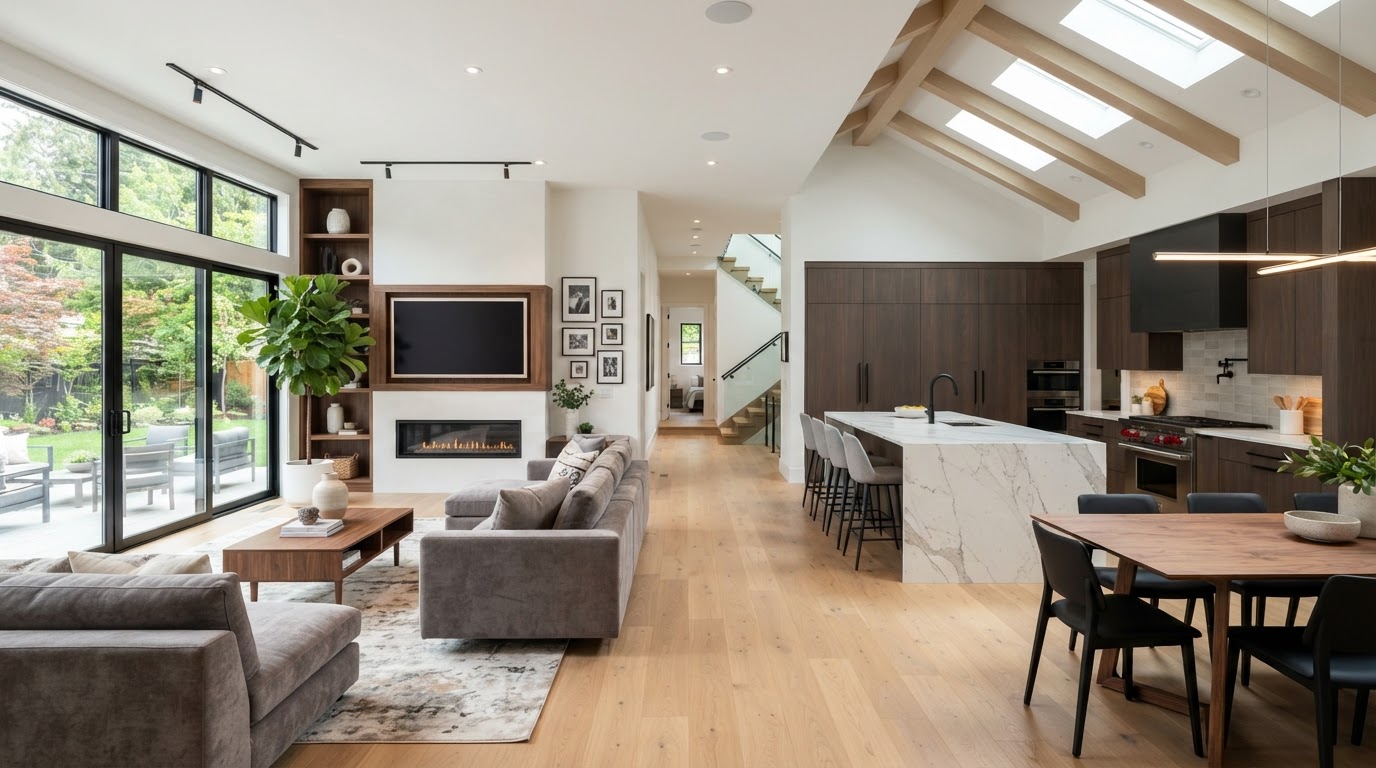 Renovated living room interior