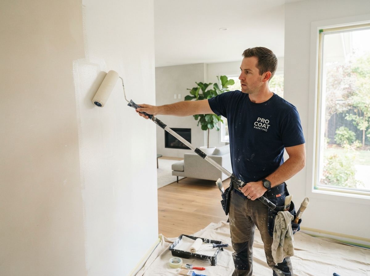 Professional painter at work