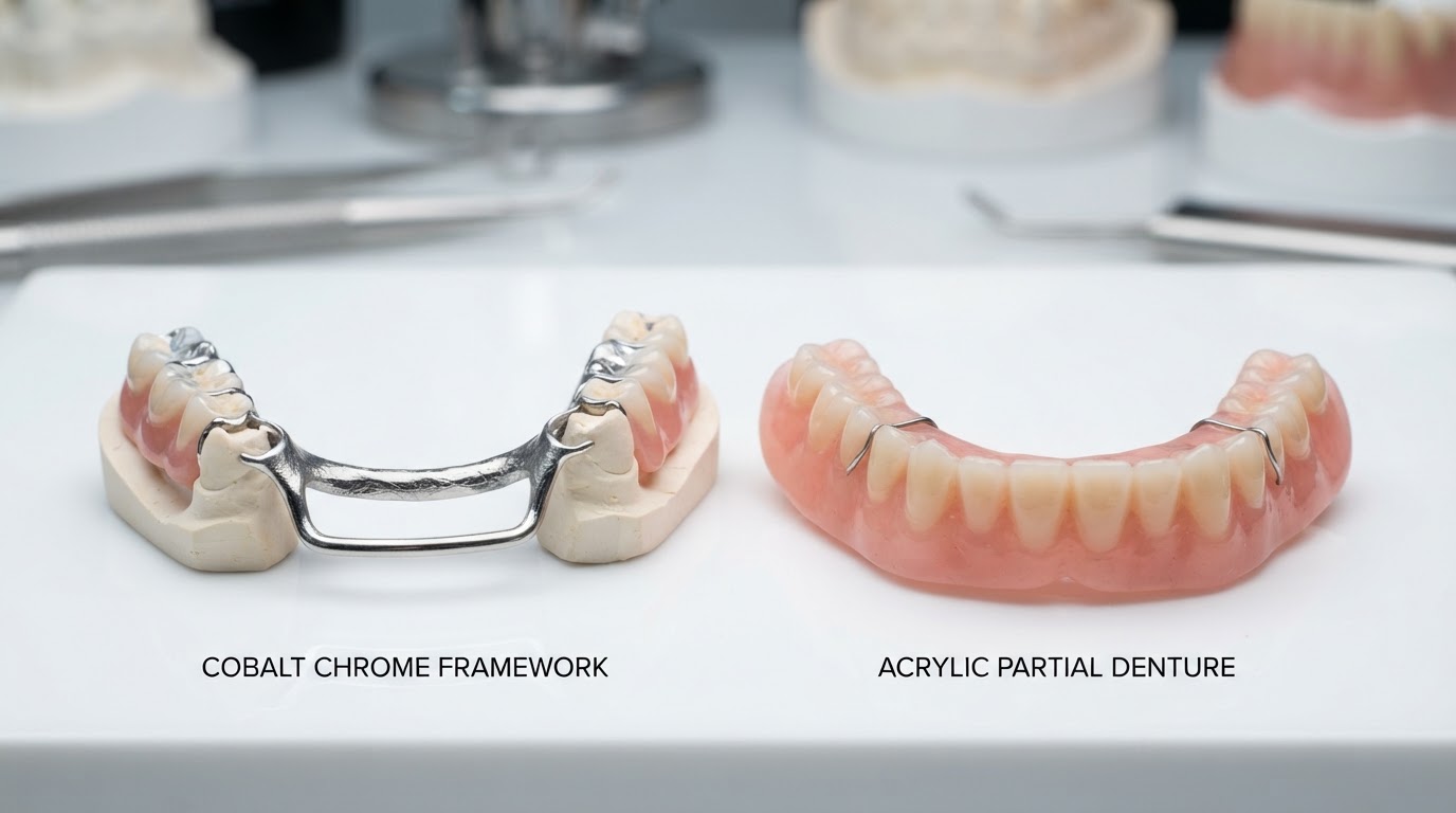 Cobalt Chrome vs. Acrylic Partial Dentures: Key Differences Explained — denture care article from Preston Dentures Melbourne