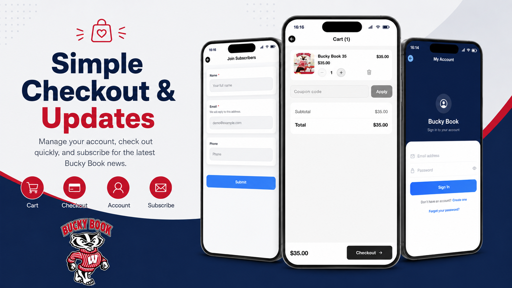 Simple Checkout and Updates in the Bucky Book App