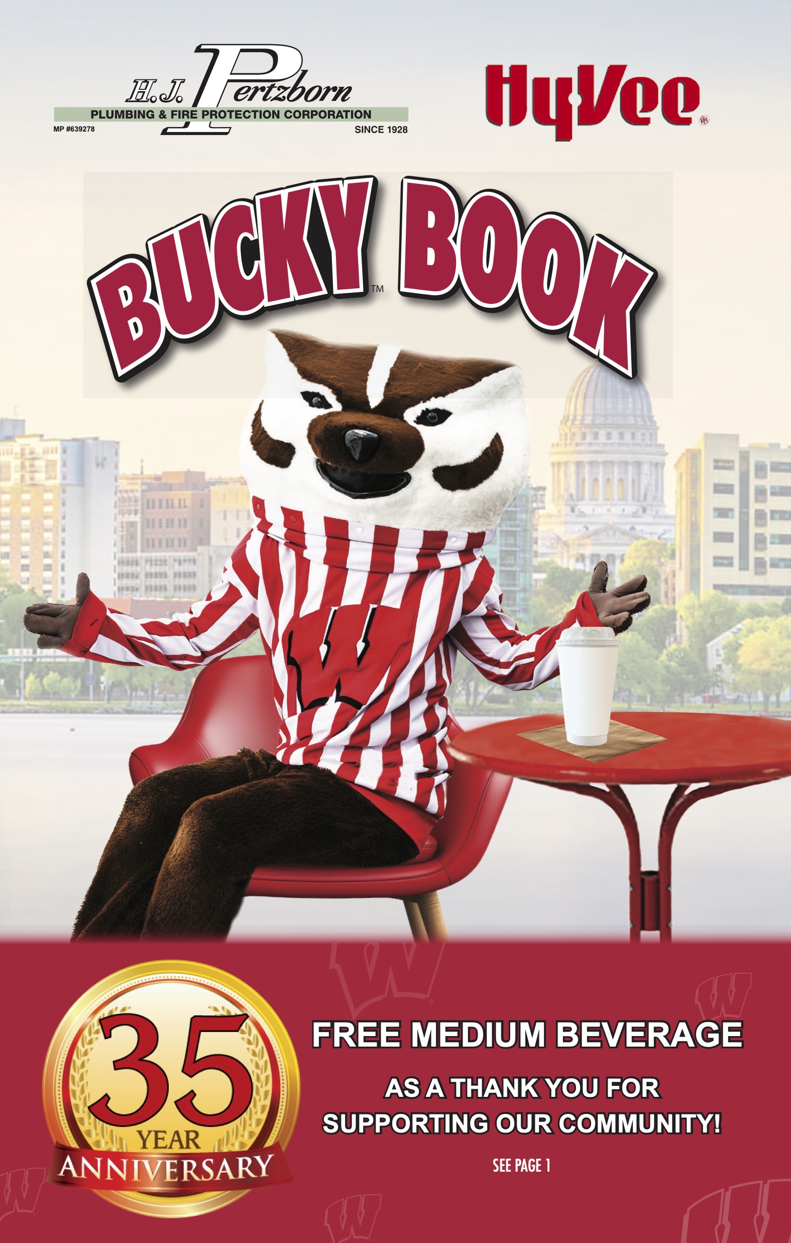 Bucky Book 35th Anniversary Edition coupon book — Wisconsin's local savings guide
