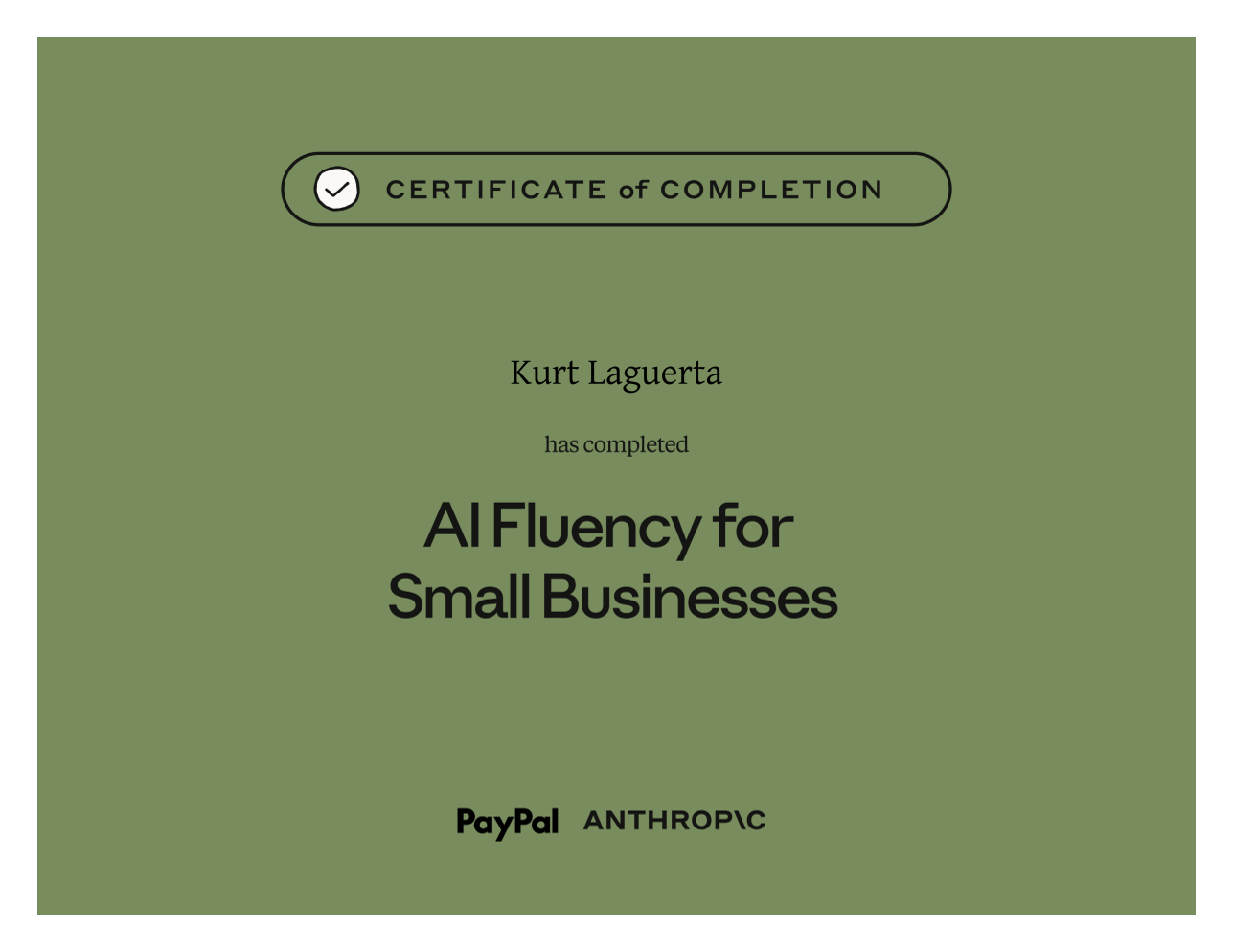 AI Fluency for Small Businesses — Certified