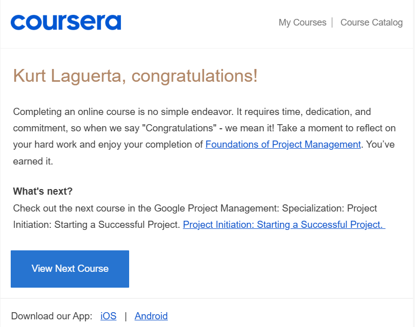 Google Project Management Foundations — Certified