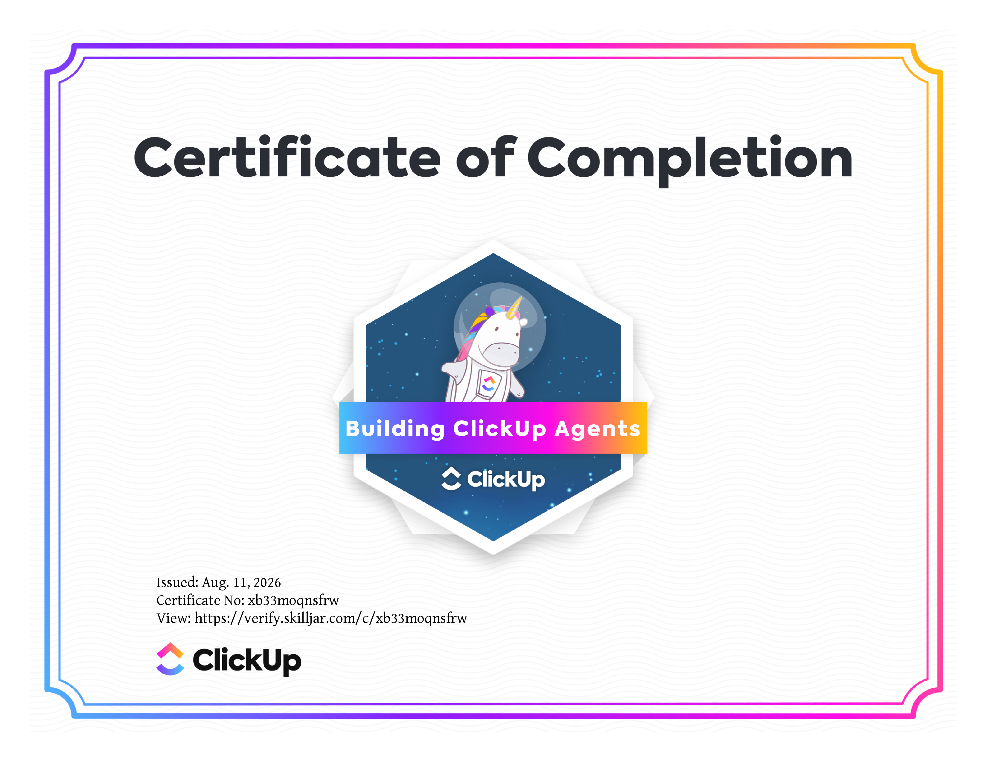 Building ClickUp Agents — Certified