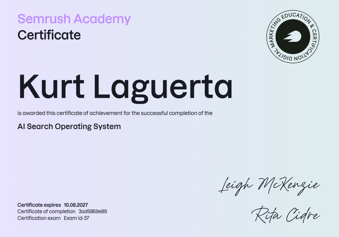 AI Search Operating System — Certified