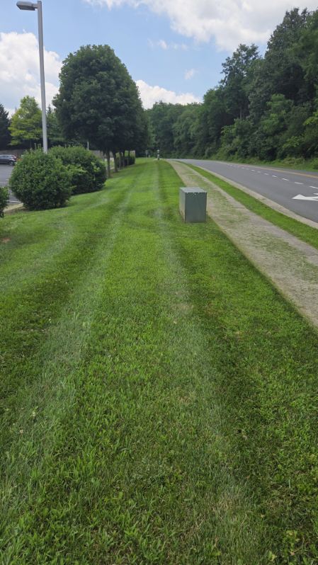 Roadside Commercial Striped Lawn - Lawn Man LLC Winchester VA