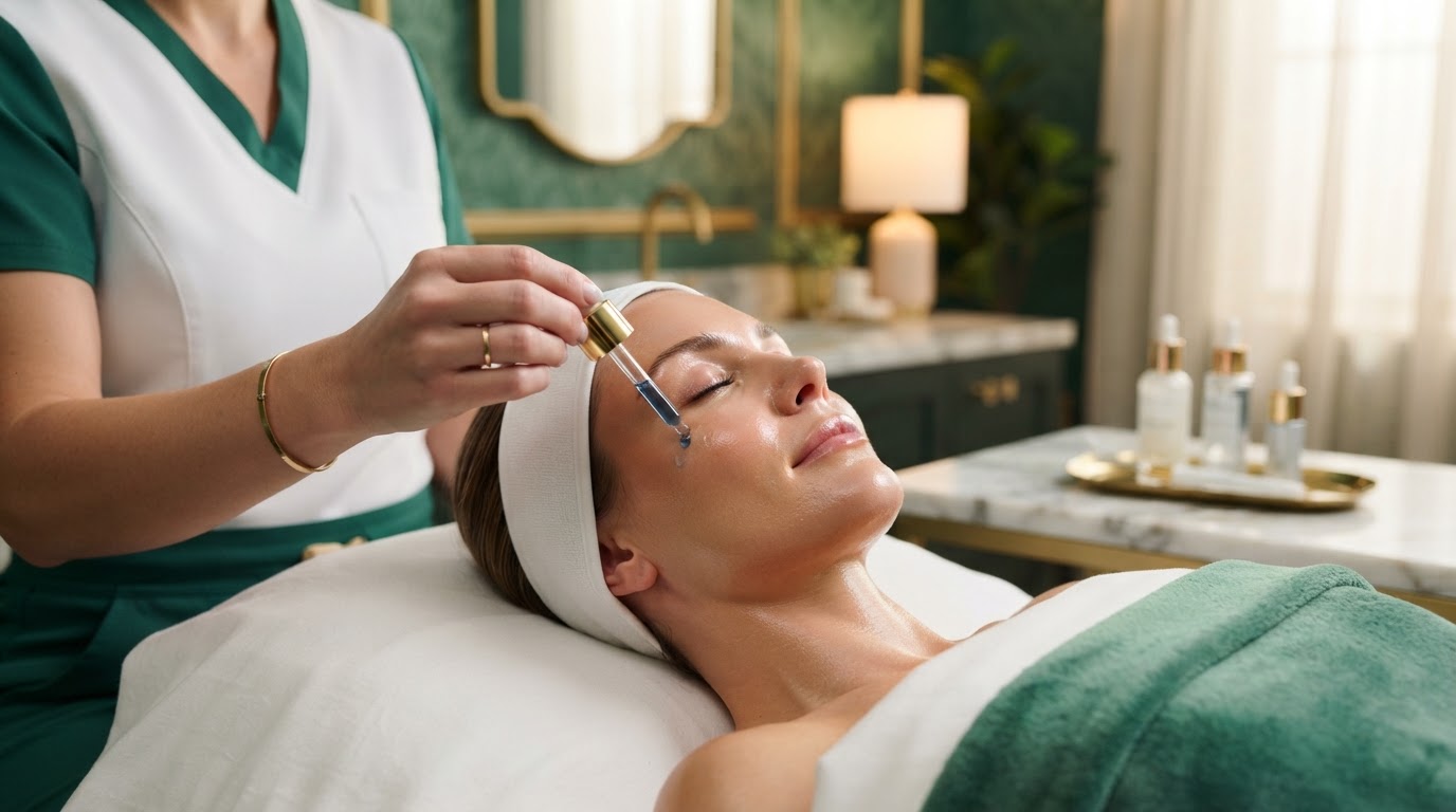 Topical GHK-Cu copper peptide serum applied after microneedling at Arkatiea Aesthetics & Wellness