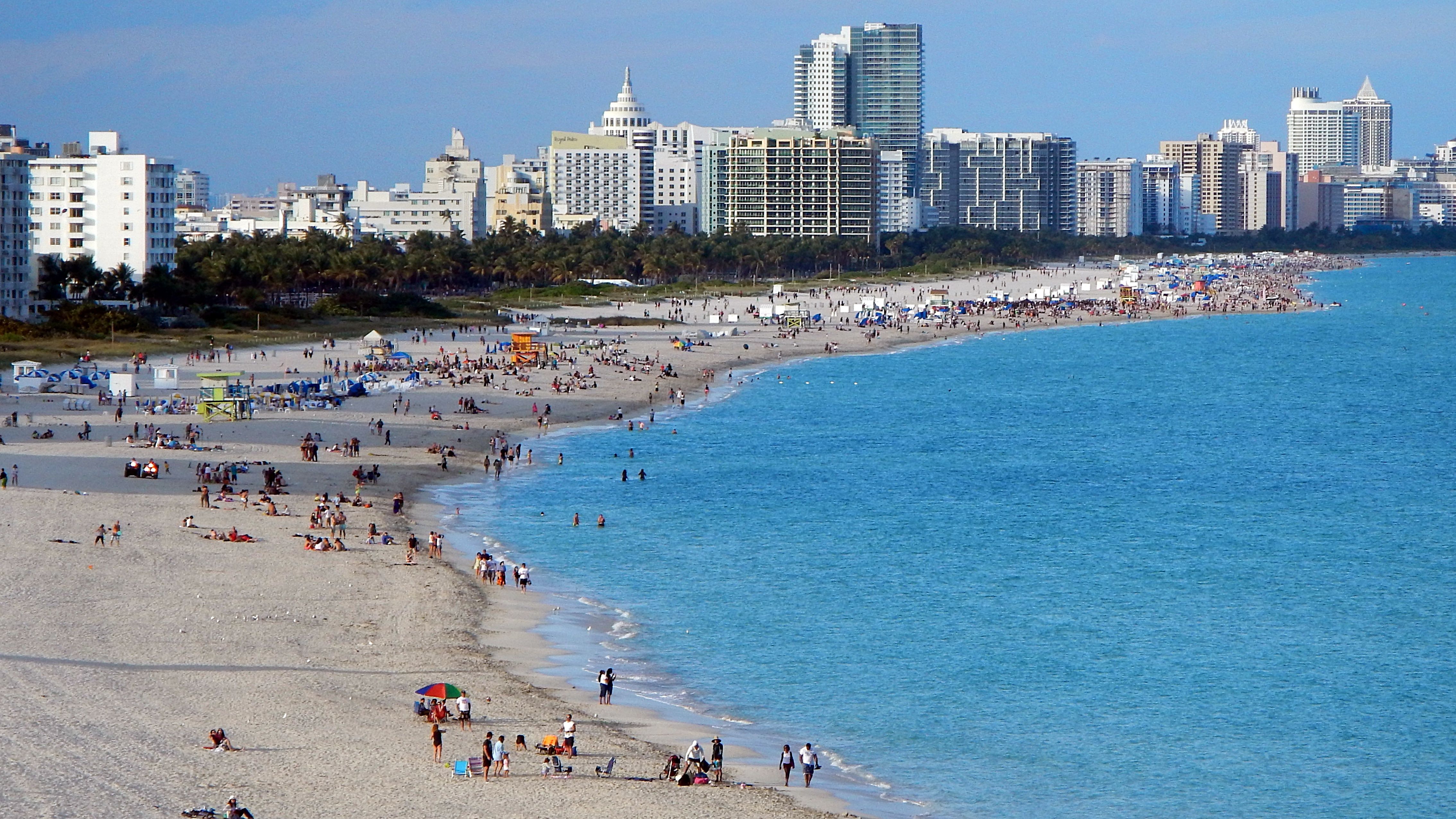 Miami Beach oceanfront skyline and Art Deco district