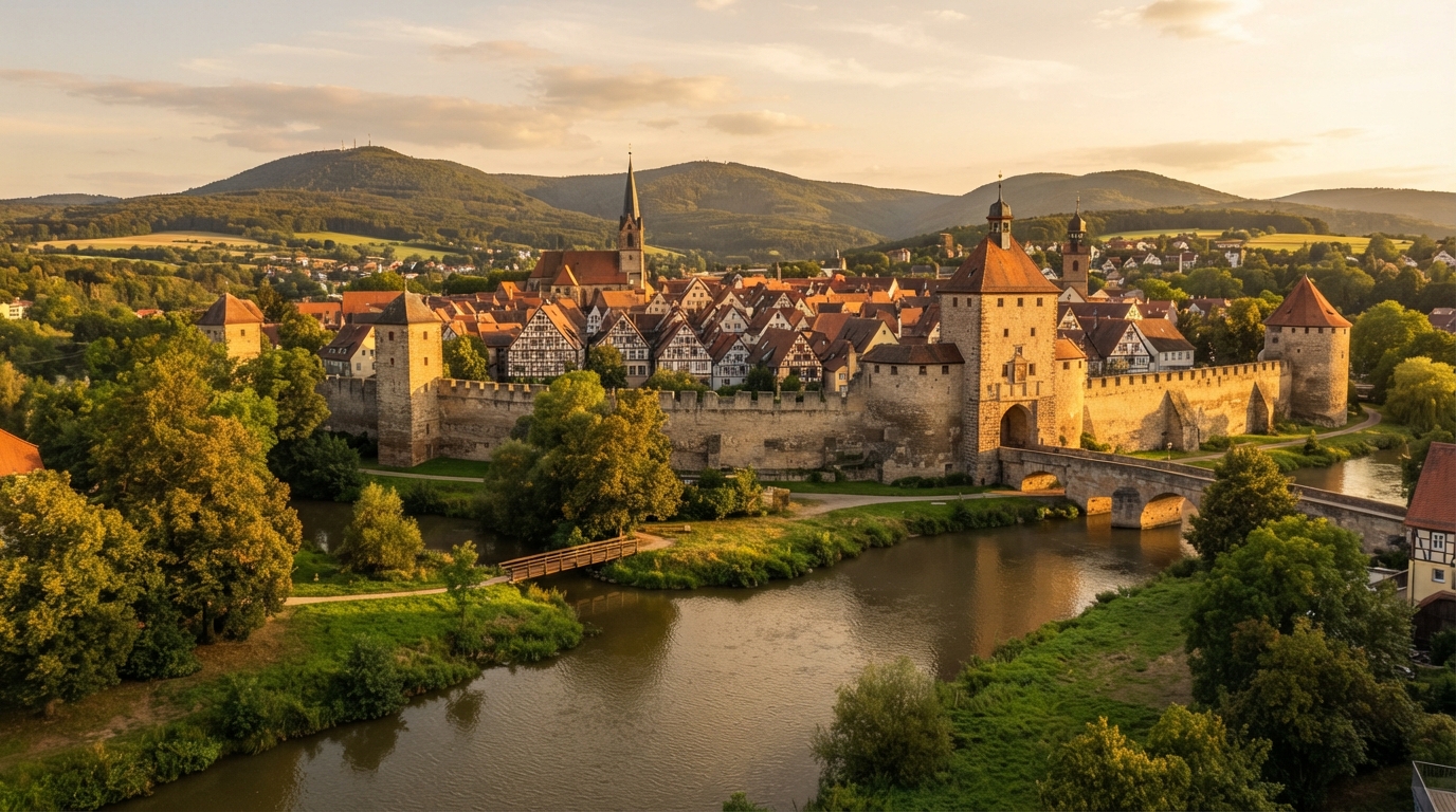 Bad Neustadt mit Rhönlandschaft – Region für persönliche KI-Beratung durch KiiT