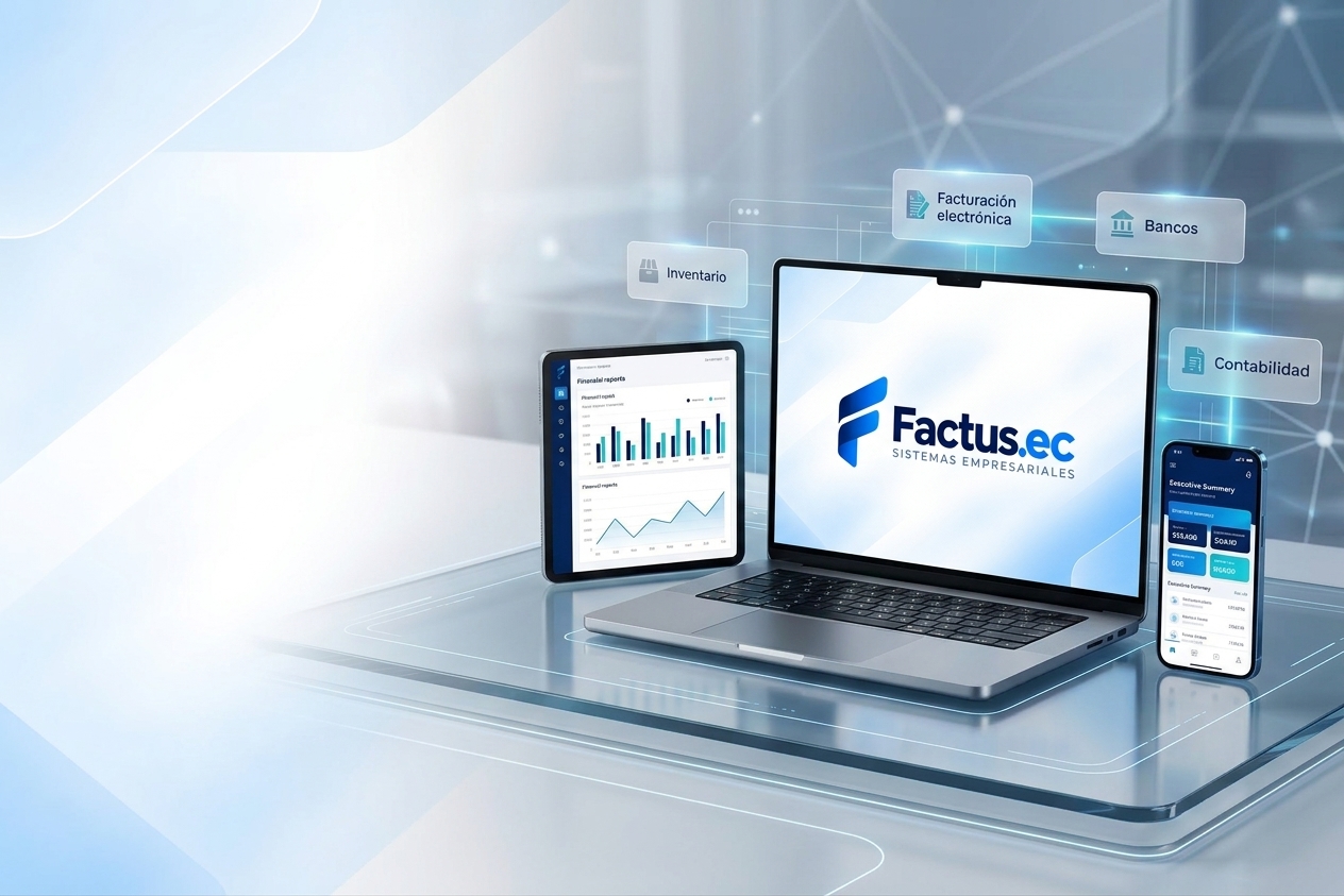 Factus.ec en laptop, tablet y smartphone