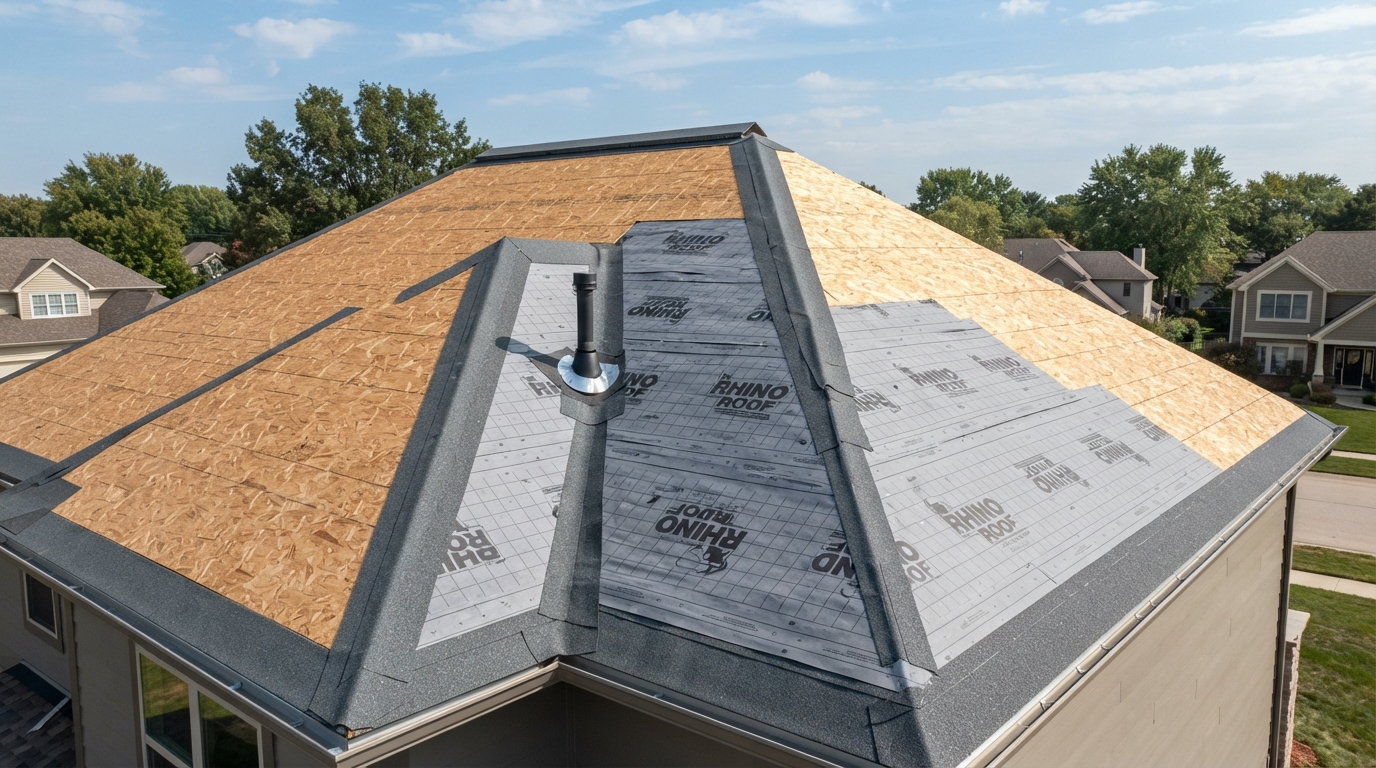 Finished residential roof with new architectural shingles in Olive Branch, MS — Rockford Roofing