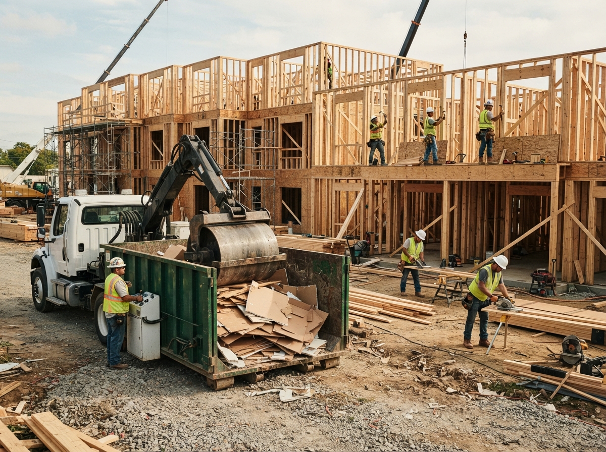 Compaction visit happening at a jobsite while the crew keeps working