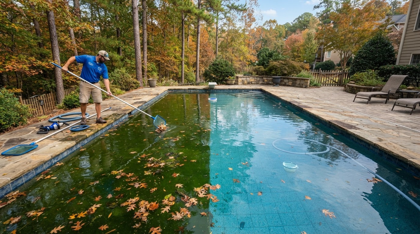 Green Pool After Fall Rain? How to Clear It Fast in Georgia