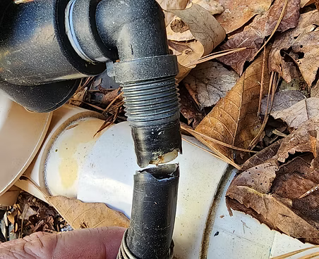 Cracked and broken pool plumbing pipe
