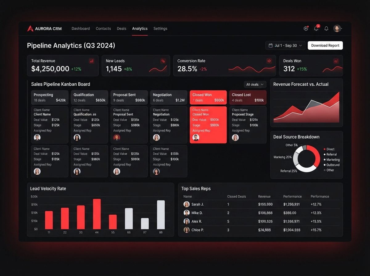 Complete Pipeline CRM & Analytics