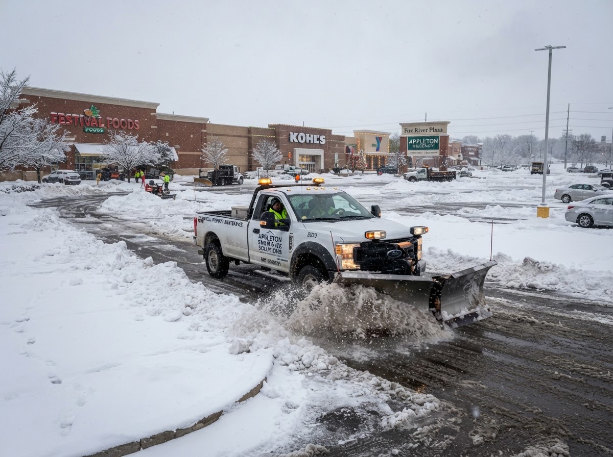 Snow removal and plowing for a commercial property in Appleton Wisconsin