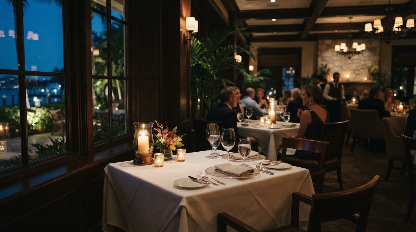 Upscale fine dining restaurant interior in Southwest Florida