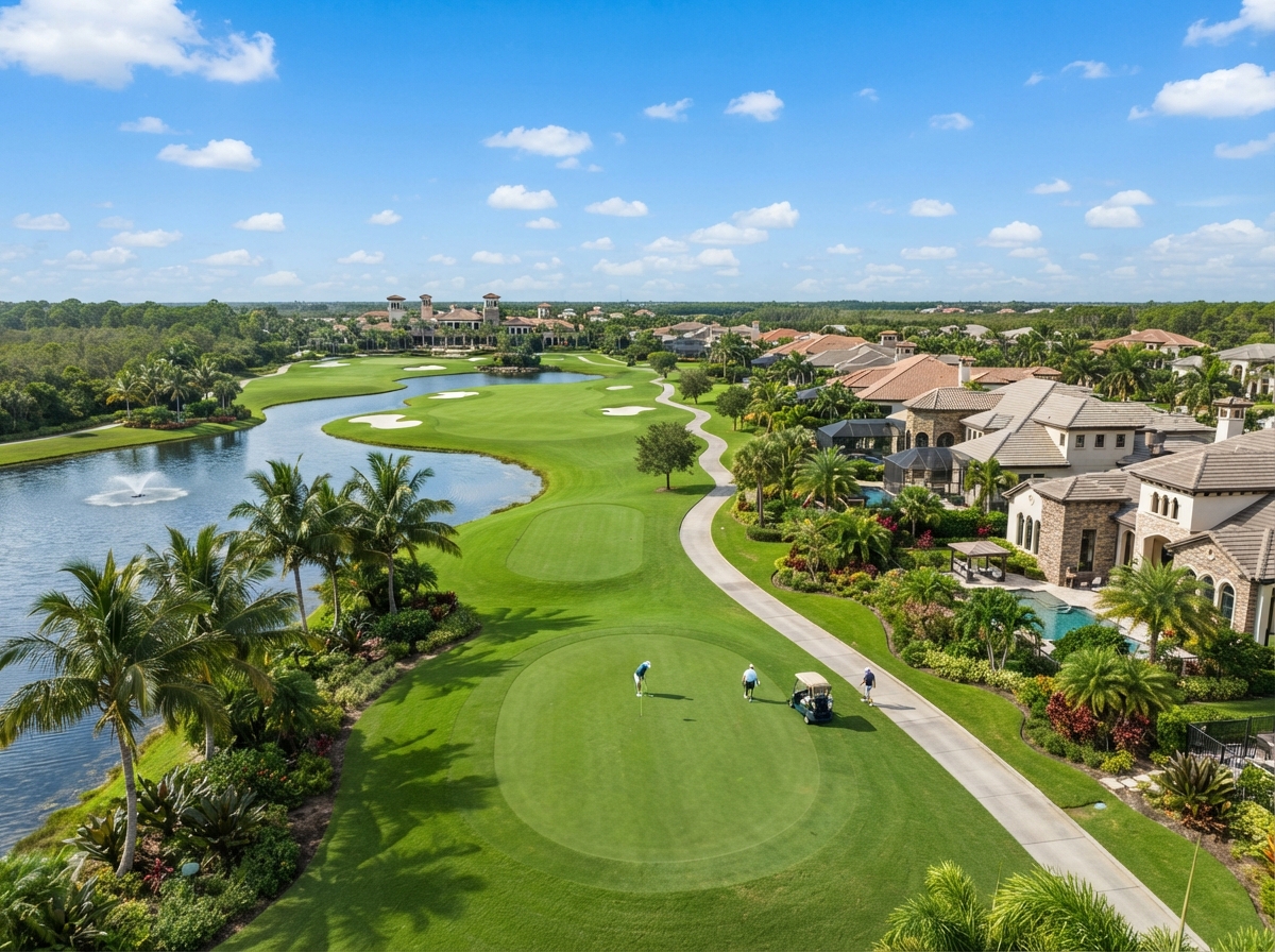Southwest Florida golf community with homes along the fairway
