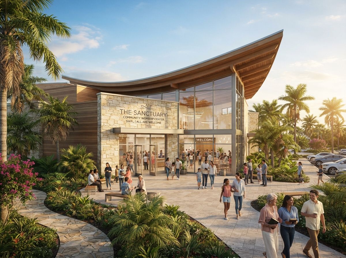 Welcoming modern non-denominational community worship center in Southwest Florida