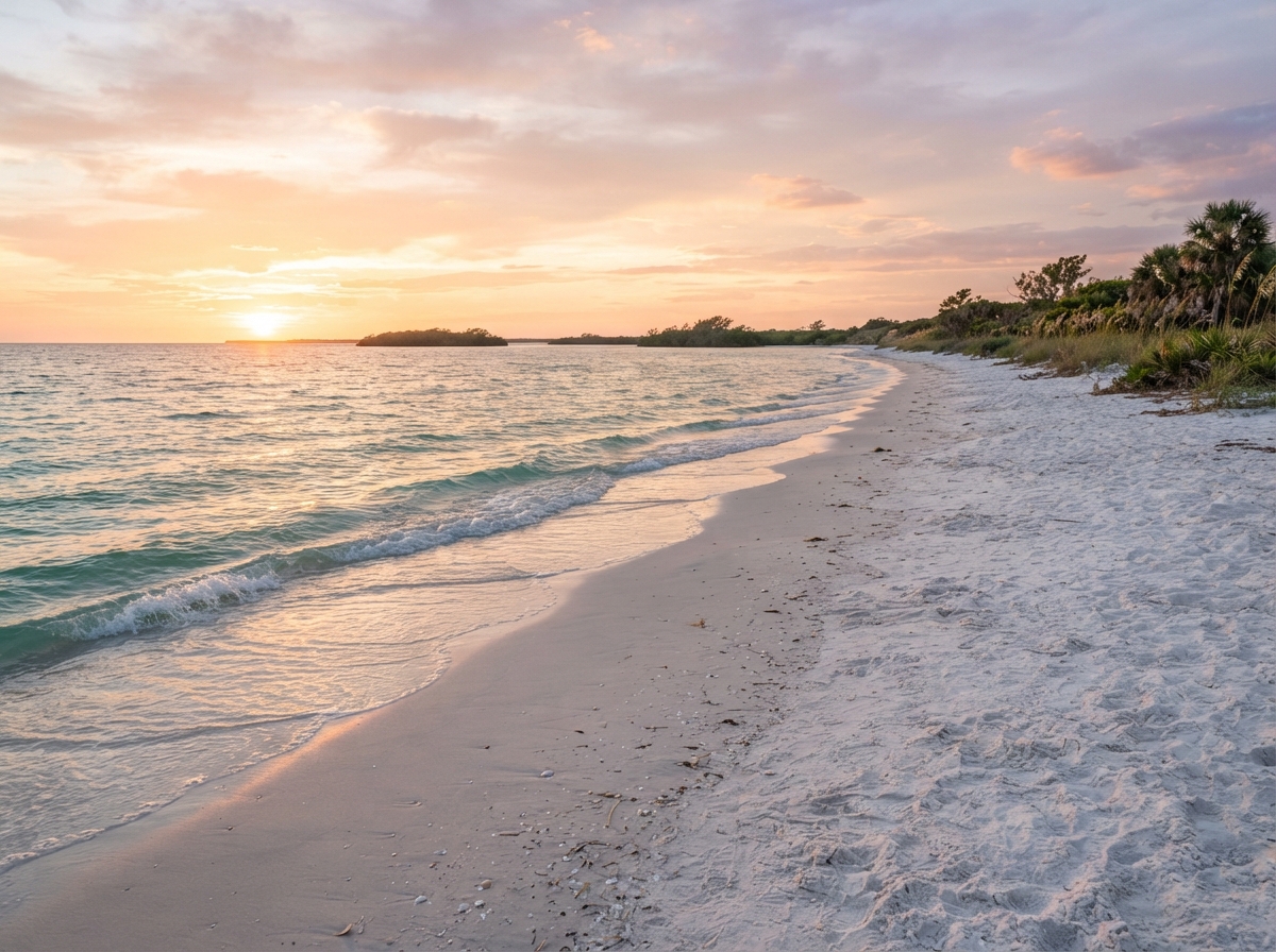 Southwest Florida Gulf Coast beach at sunset