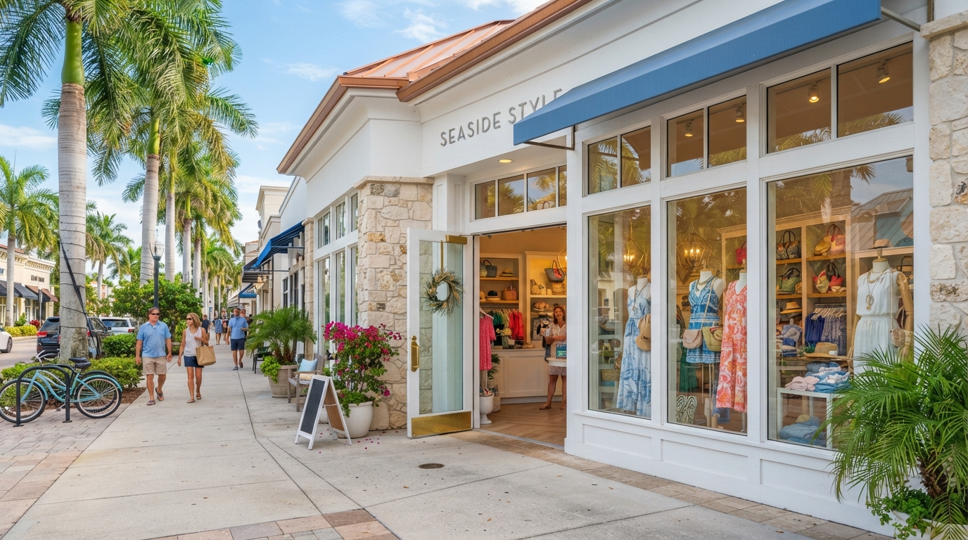 Bright Southwest Florida retail boutique storefront