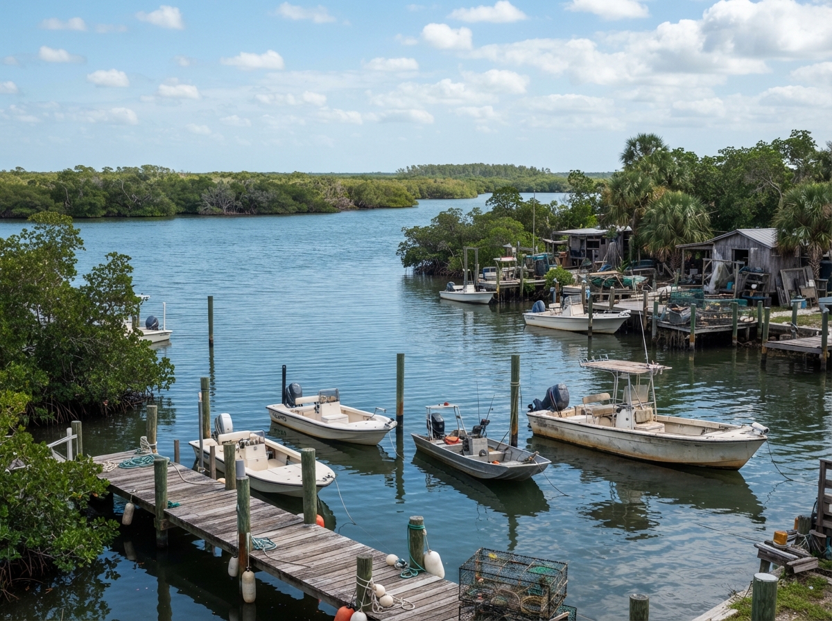 Pine Island Florida waterfront and mangrove shoreline