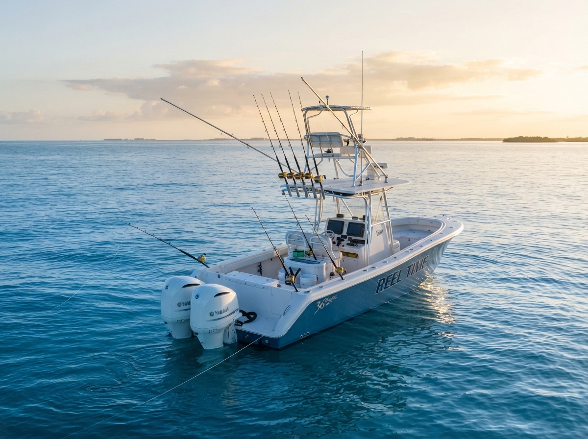 Fishing charter boat on Southwest Florida Gulf waters
