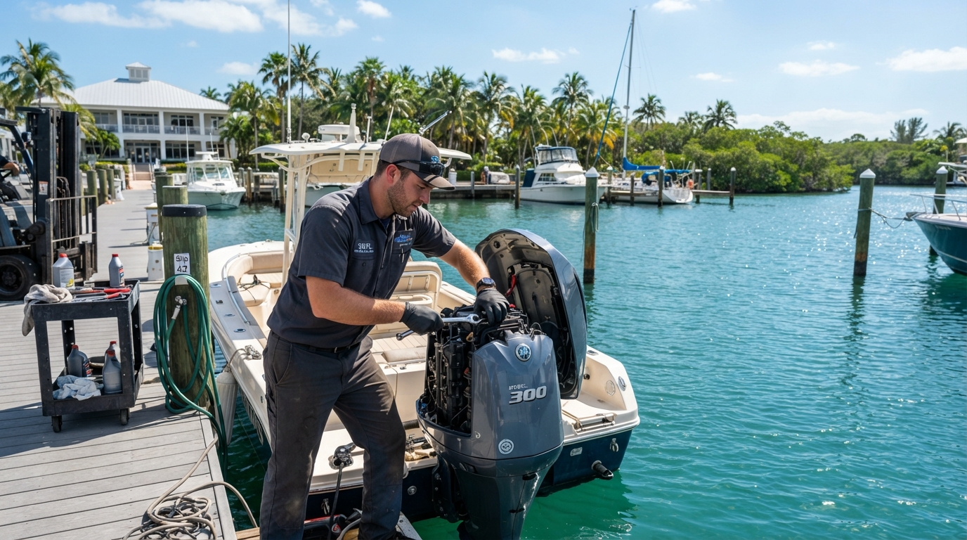 Southwest Florida marine and automotive service at a marina
